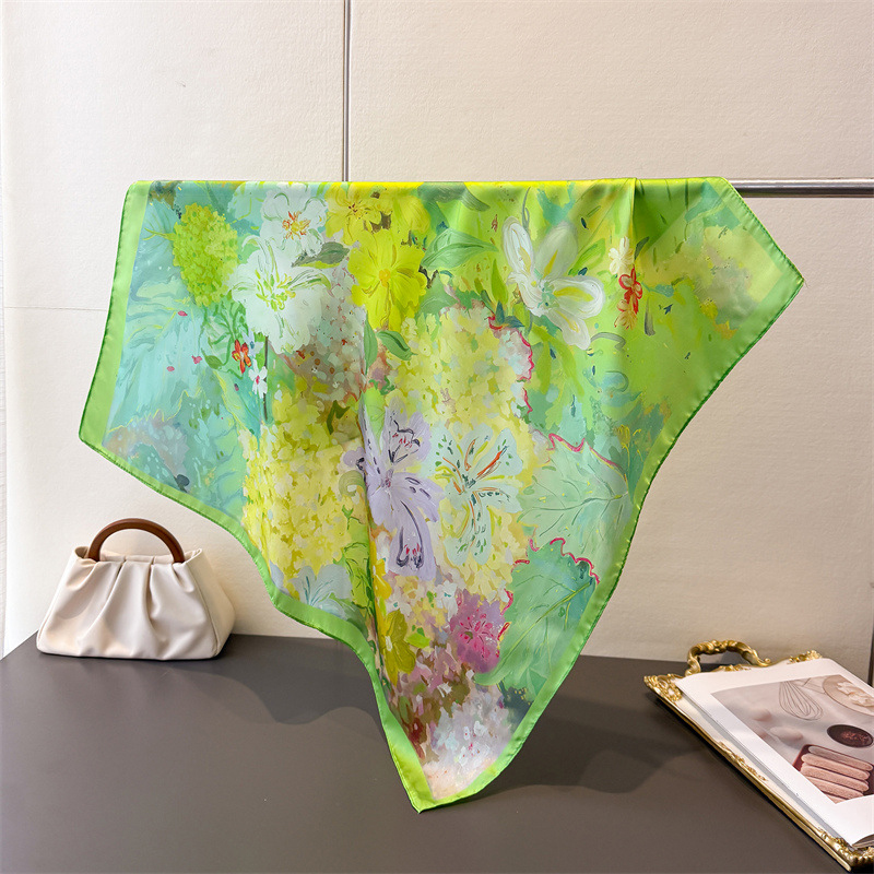 70*70cm Square Silk Scarf for  - Scarf Silk Square บทวิจารณ์และราคา