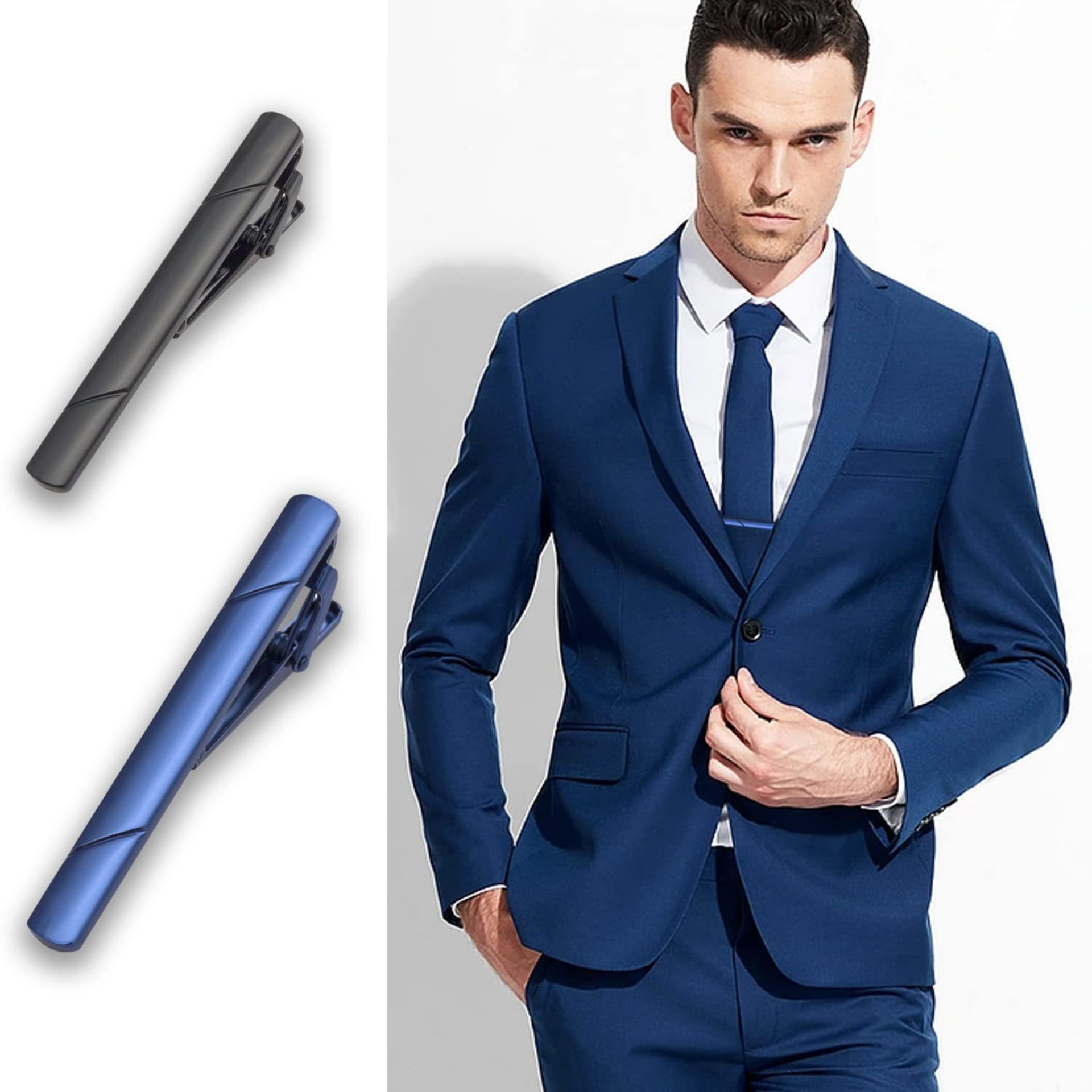 Metal Necktie Tie Clips 1/4/6  - Tie Bar Set Gift บทวิจารณ์และราคา