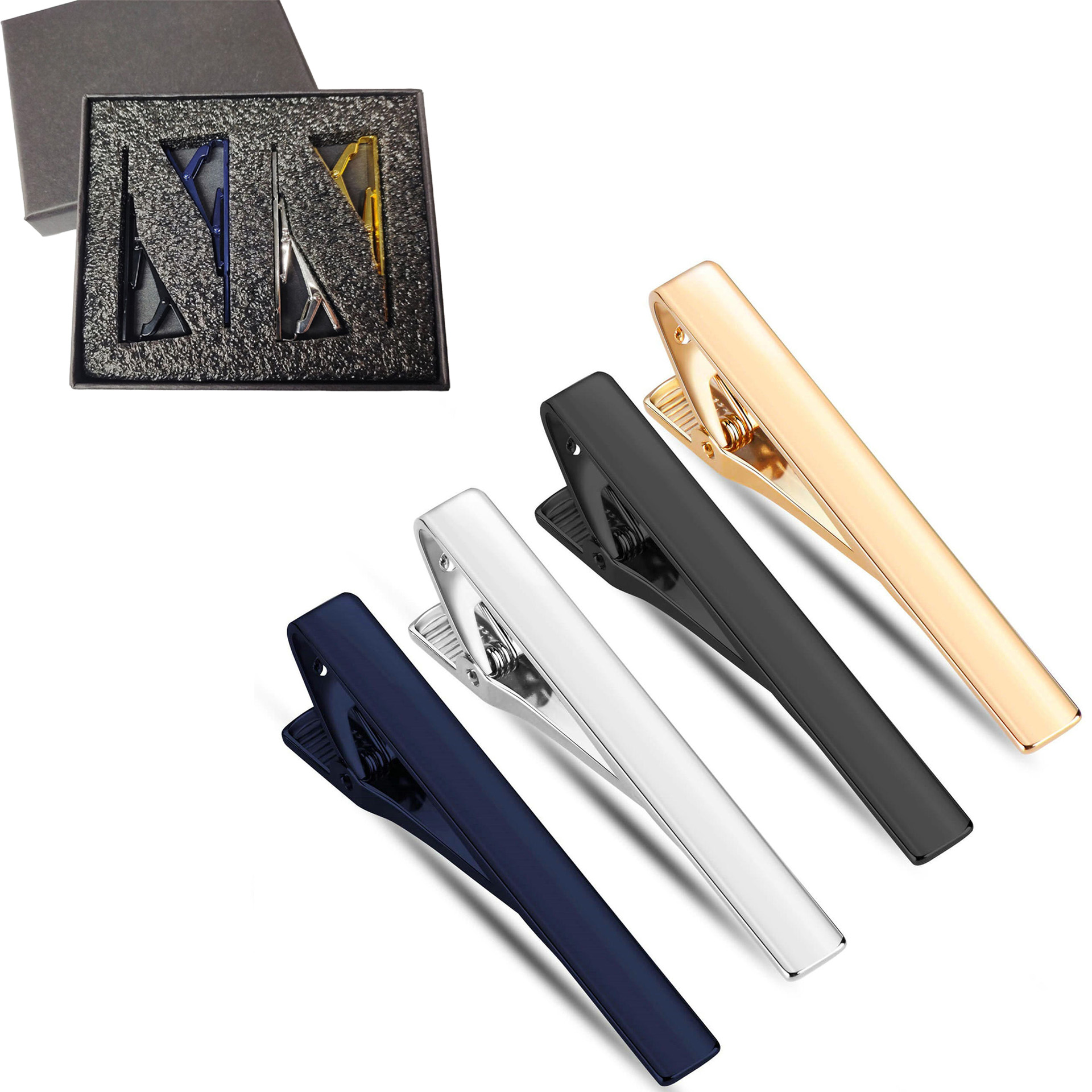 Metal Necktie Tie Clips 1/4/6  - Tie Bar Set Gift บทวิจารณ์และราคา