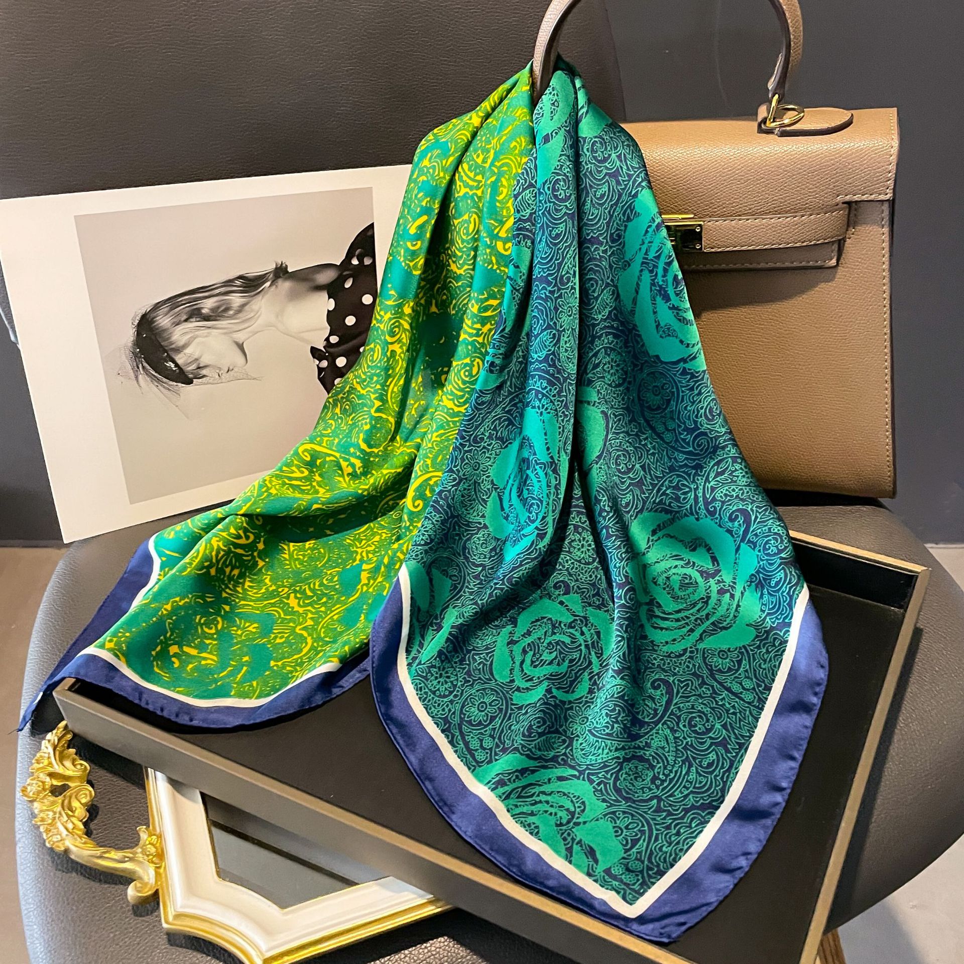 70x70cm Women Scarf Silk Feeli - Scarf Silk Square บทวิจารณ์และราคา