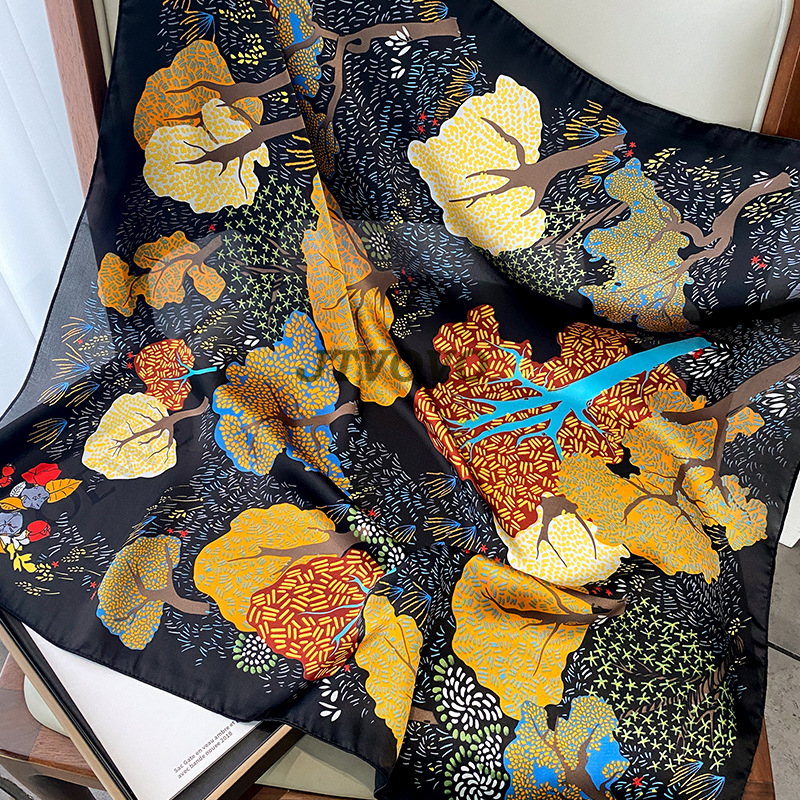 70x70cm Women Scarf Silk Feeli - Scarf Silk Square บทวิจารณ์และราคา