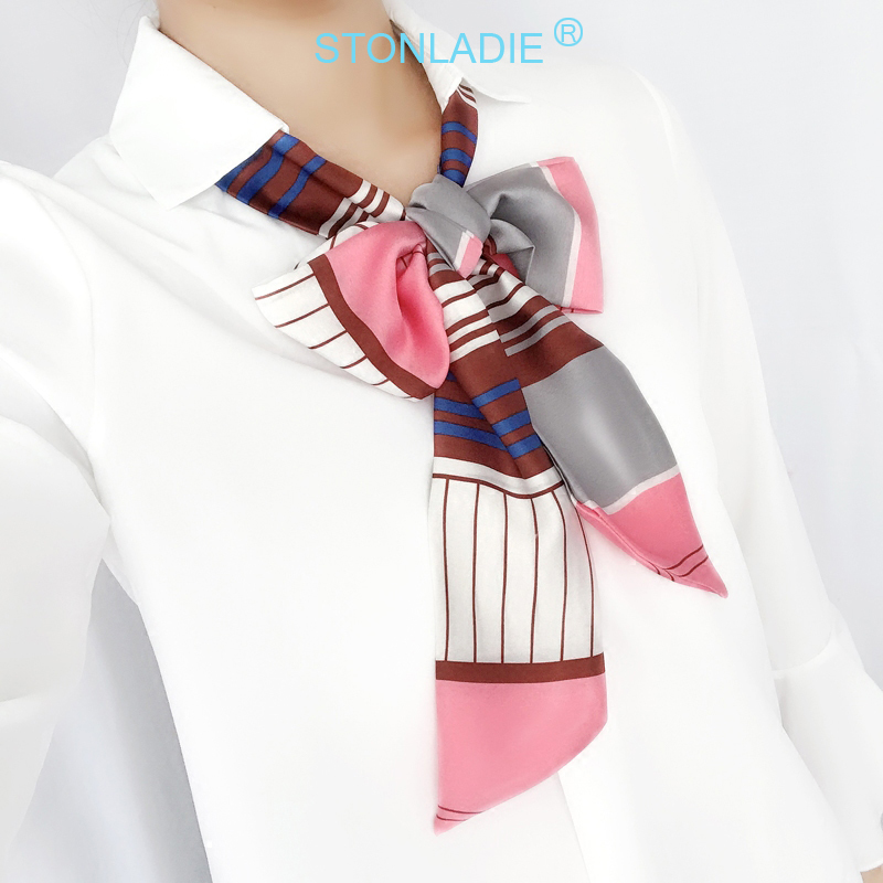 TOP Small Long Silk Neckerchie - Silk Tie Striped บทวิจารณ์และราคา