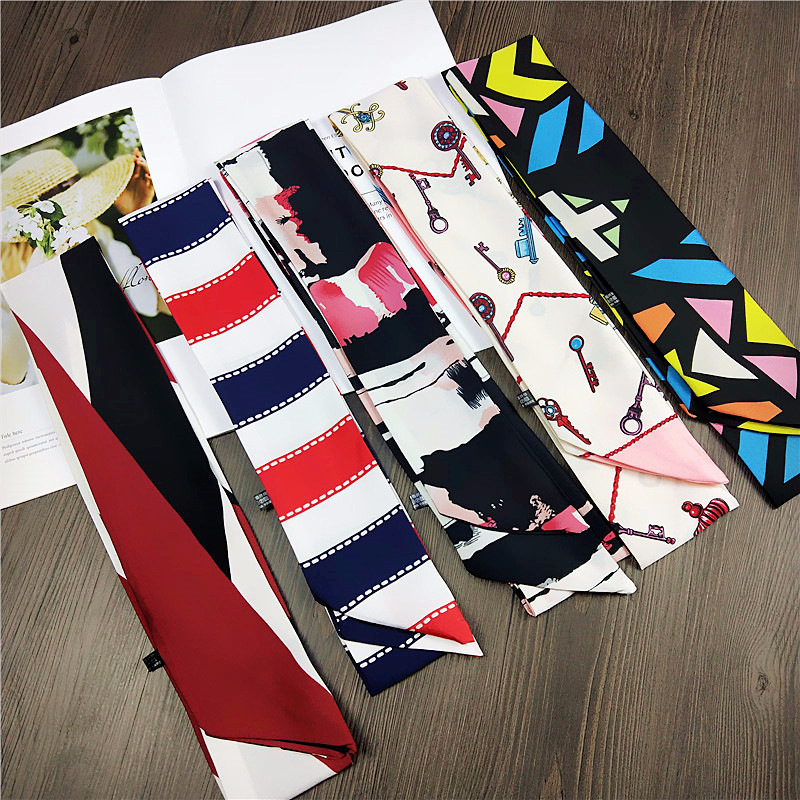 TOP Small Long Silk Neckerchie - Silk Tie Striped บทวิจารณ์และราคา