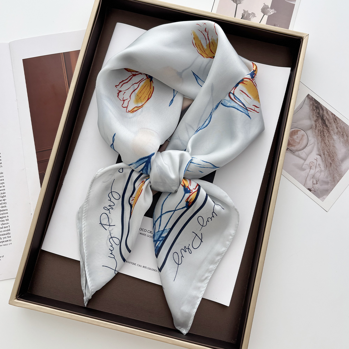 1pcs Summer Bright Color Oil P - Ascot Neck Scarf บทวิจารณ์และราคา