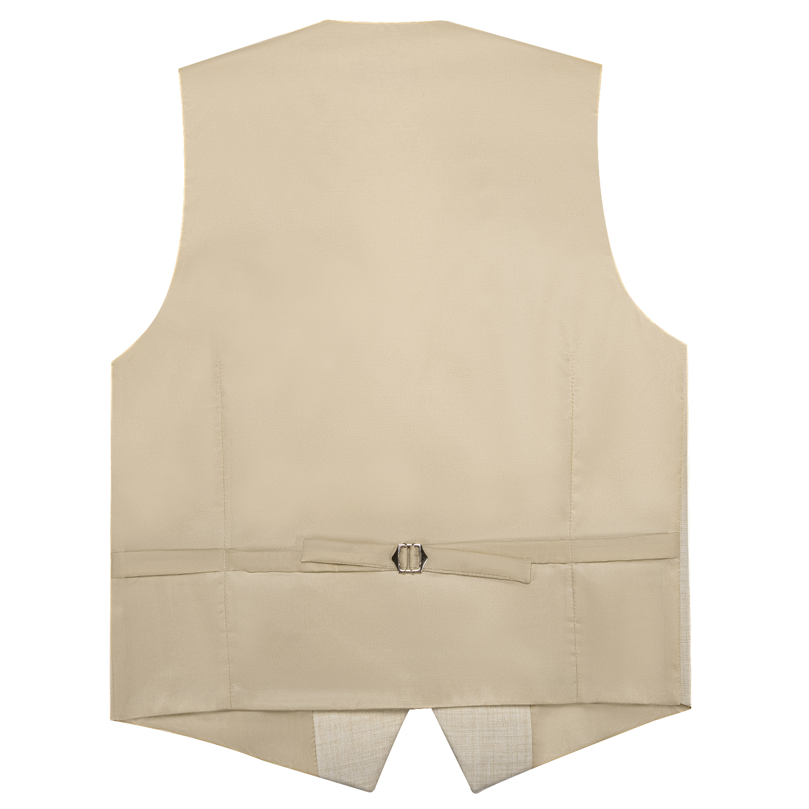 Beige Linen Textured V-Neck Ve - Pocket Square Set บทวิจารณ์และราคา
