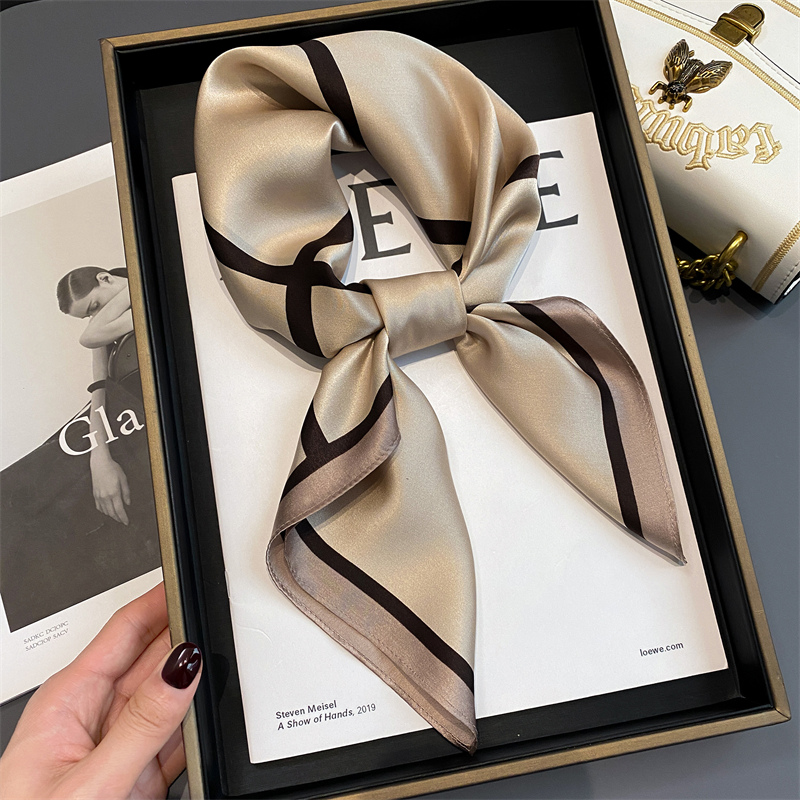 100% Real Silk Scarf New 70CM  - Scarf Silk Square บทวิจารณ์และราคา