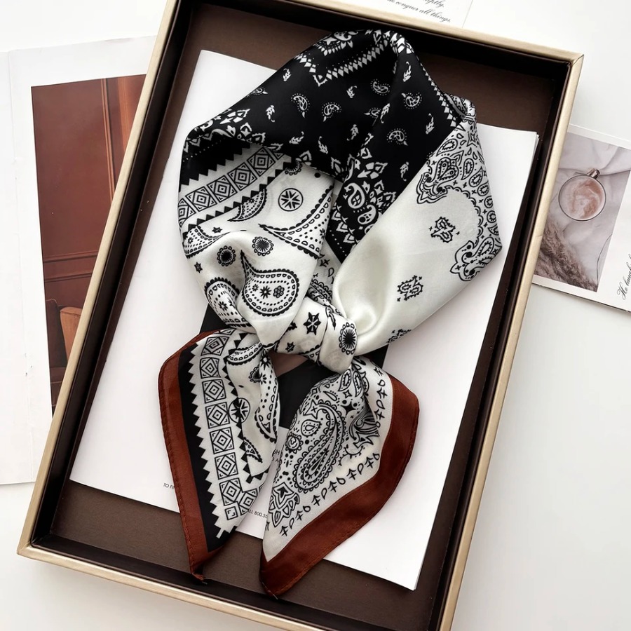 2025 Silk Shawl Square Scarf F - Bandana Cotton บทวิจารณ์และราคา