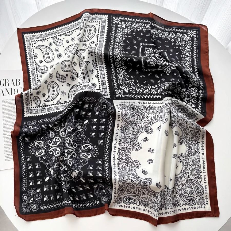 2025 Silk Shawl Square Scarf F - Bandana Cotton บทวิจารณ์และราคา