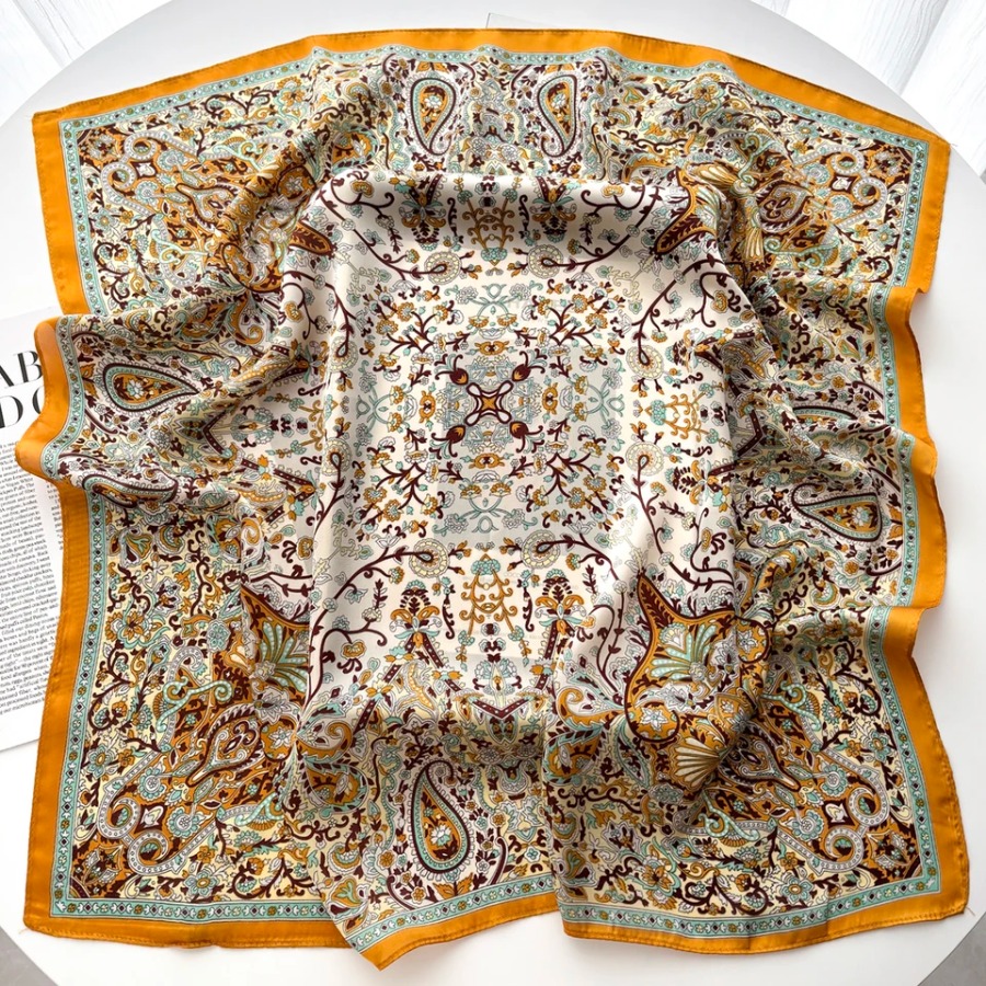 2025 Silk Shawl Square Scarf F - Bandana Cotton บทวิจารณ์และราคา