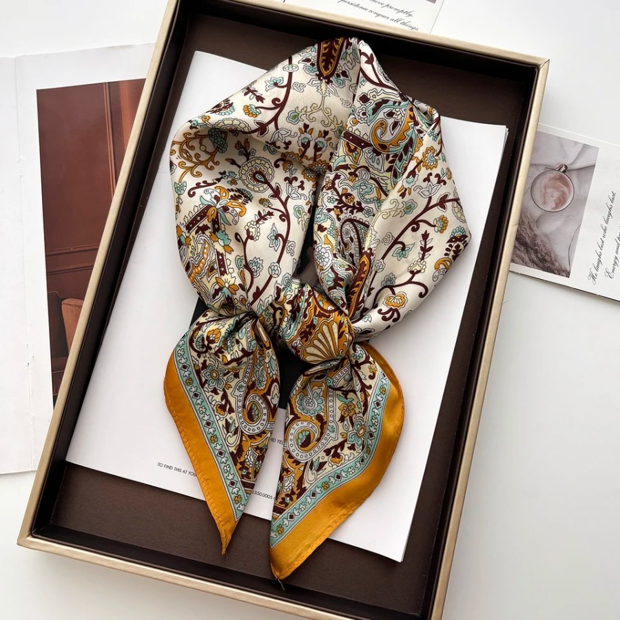 2025 Silk Shawl Square Scarf F - Bandana Cotton บทวิจารณ์และราคา